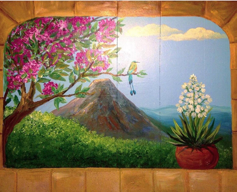 An acrylic painting of South American scenery. This was a mural for a local restaurant.
